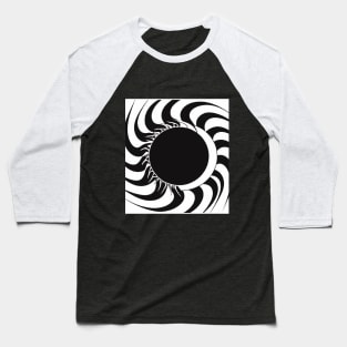 Black Spiral Sun Baseball T-Shirt